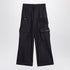Off White Wide Pinstripe Wool-Blend Cargo Trousers Blue