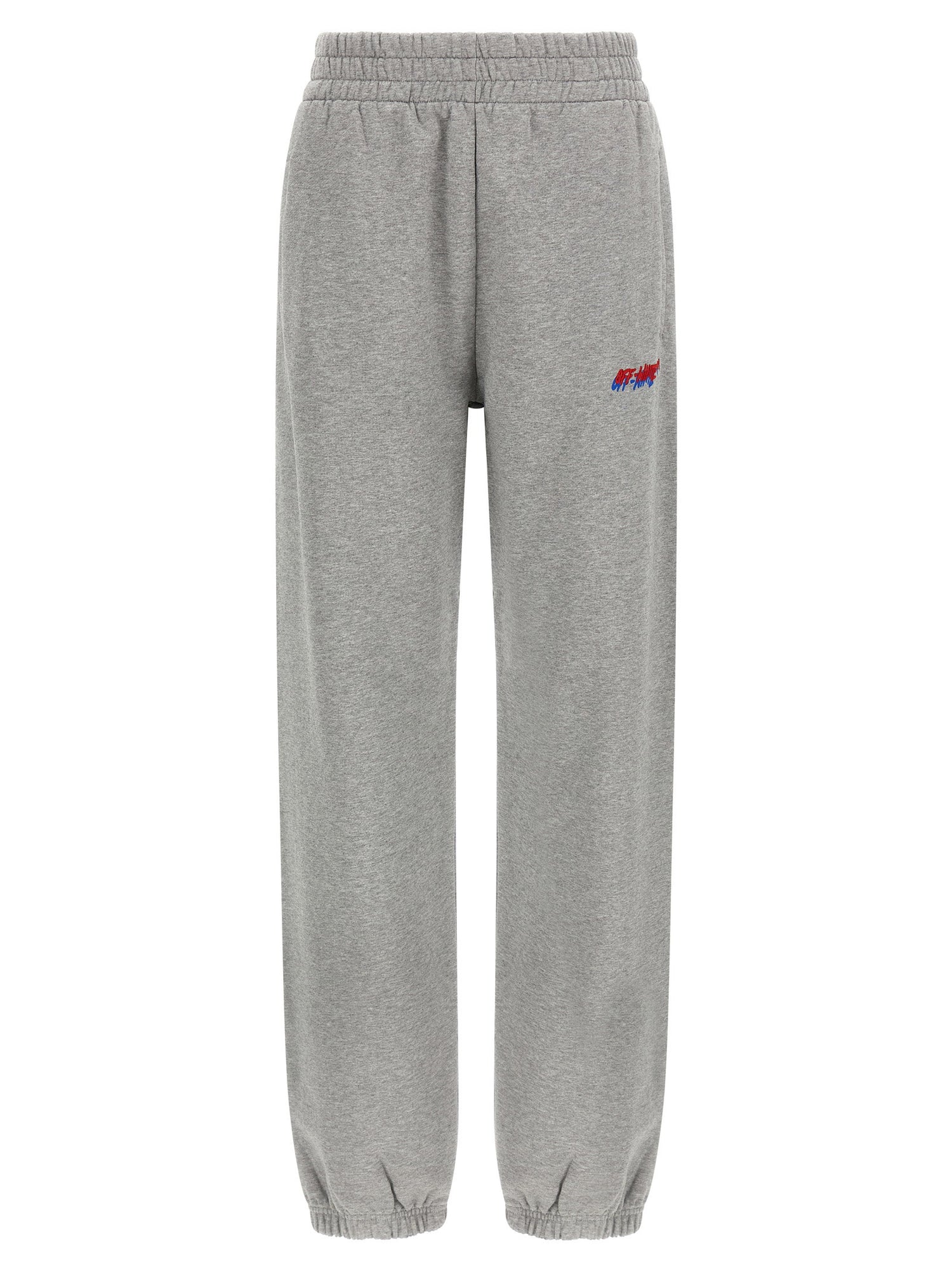 Off White Logo Embroidery Joggers Gray