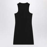 Off White Black Ribbed Logo Mini Dress Black