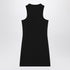 Off White Black Ribbed Logo Mini Dress Black