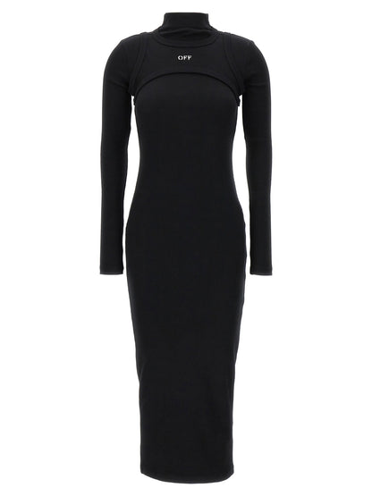 Off White Off Stamp Dress Black