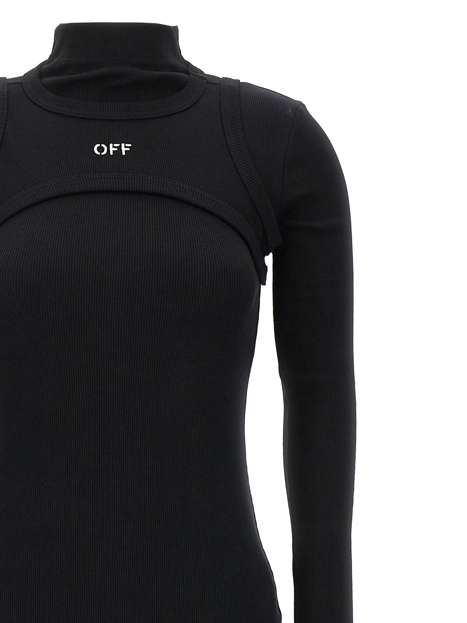 Off White Off Stamp Dress Black