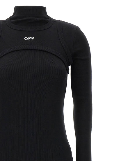Off White Off Stamp Dress Black