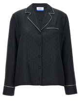 Off White Off Jaquard Pajama Shirt Black