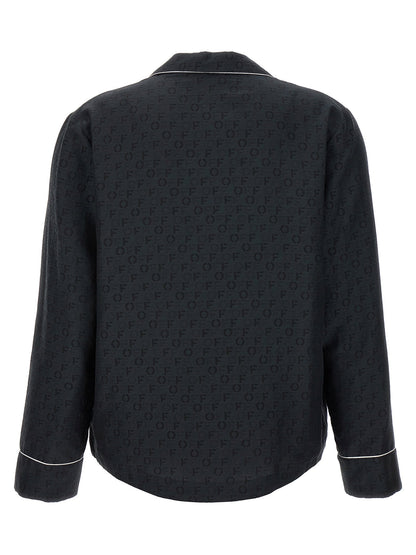 Off White Off Jaquard Pajama Shirt Black
