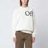 Off White White wool-blend intarsia logo crewneck sweater White