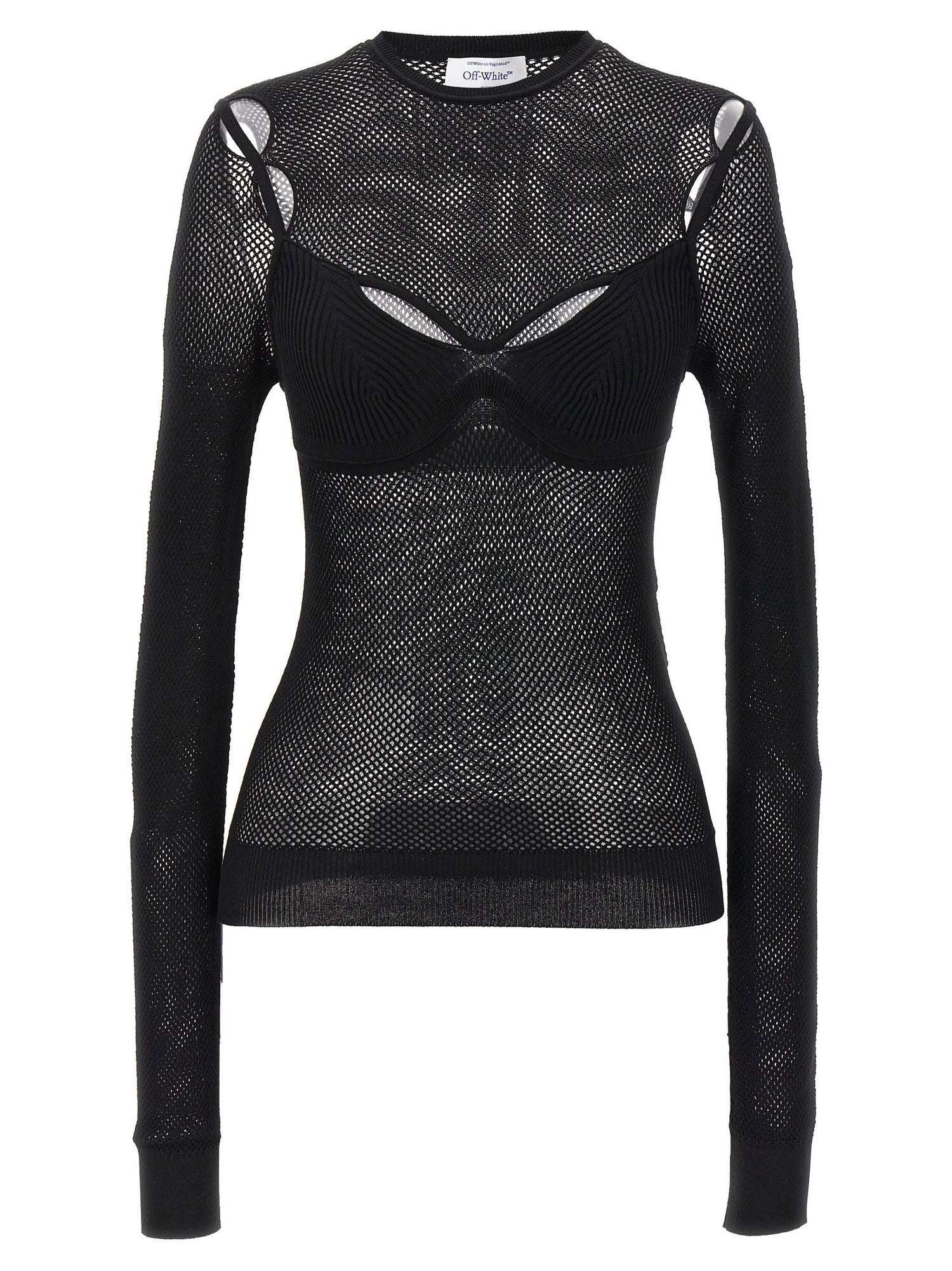 Off White Net Arrow Bralette Top Black
