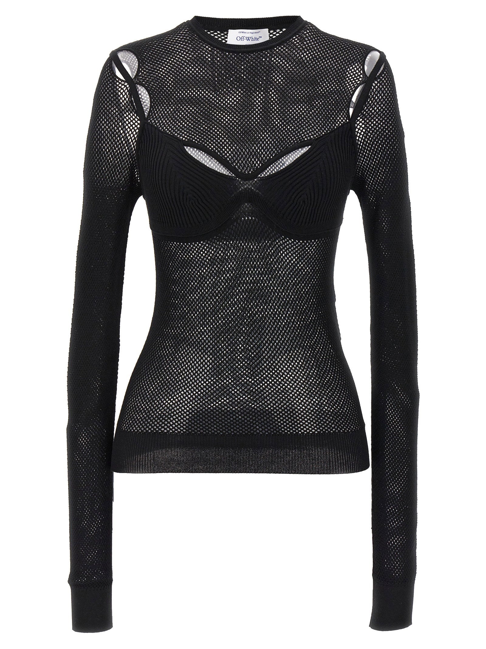 Off White Net Arrow Bralette Top Black