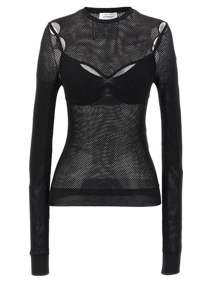Off White Net Arrow Bralette Top Black
