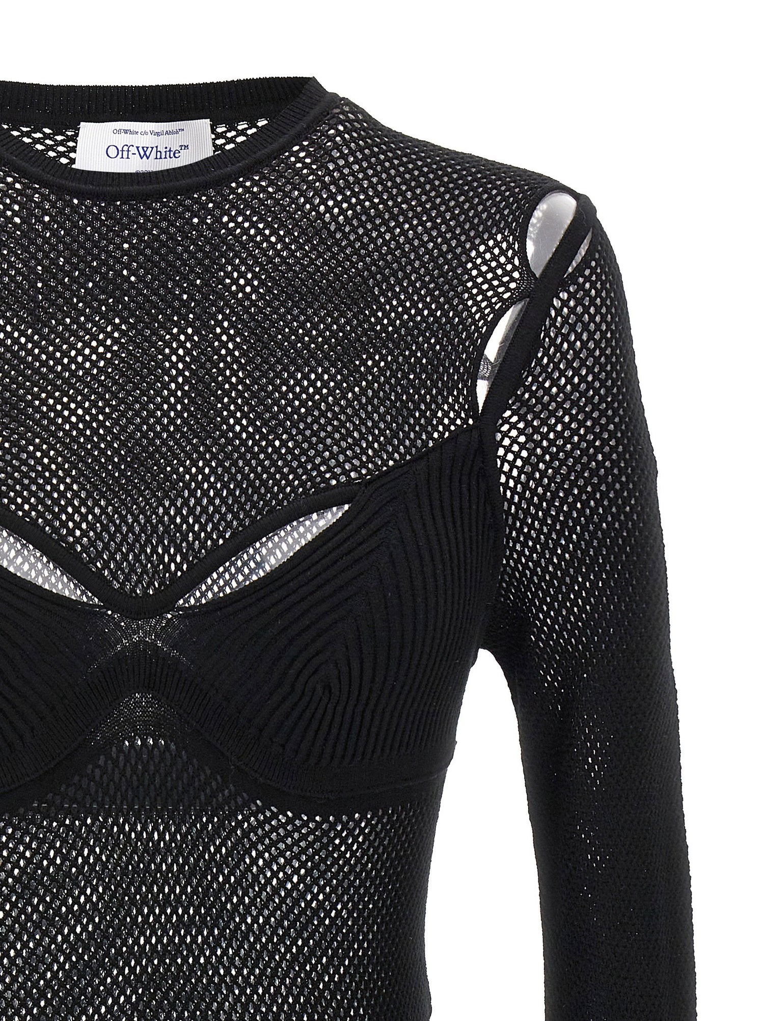 Off White Net Arrow Bralette Top Black