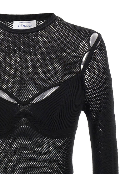 Off White Net Arrow Bralette Top Black
