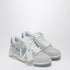 Off White Out Of Office grey and light blue leather and suede sneakers Grey