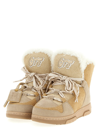 Off White Winter Ankle Boots Beige