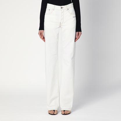 Off White White cotton denim straight-leg jeans White