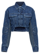 Off White Motorcycle Denim Jacket Blue