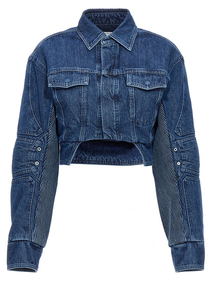 Off White Motorcycle Denim Jacket Blue