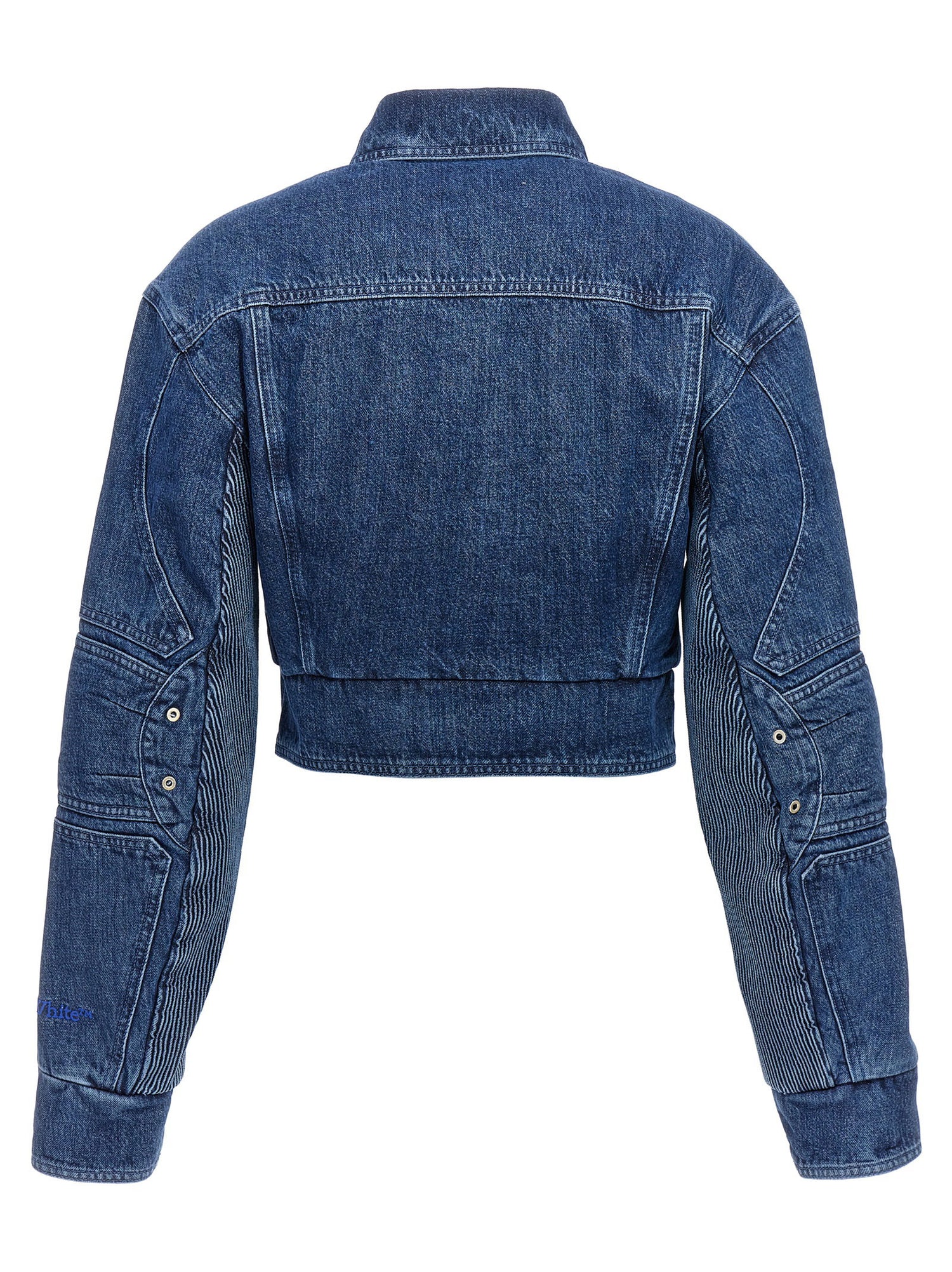 Off White Motorcycle Denim Jacket Blue