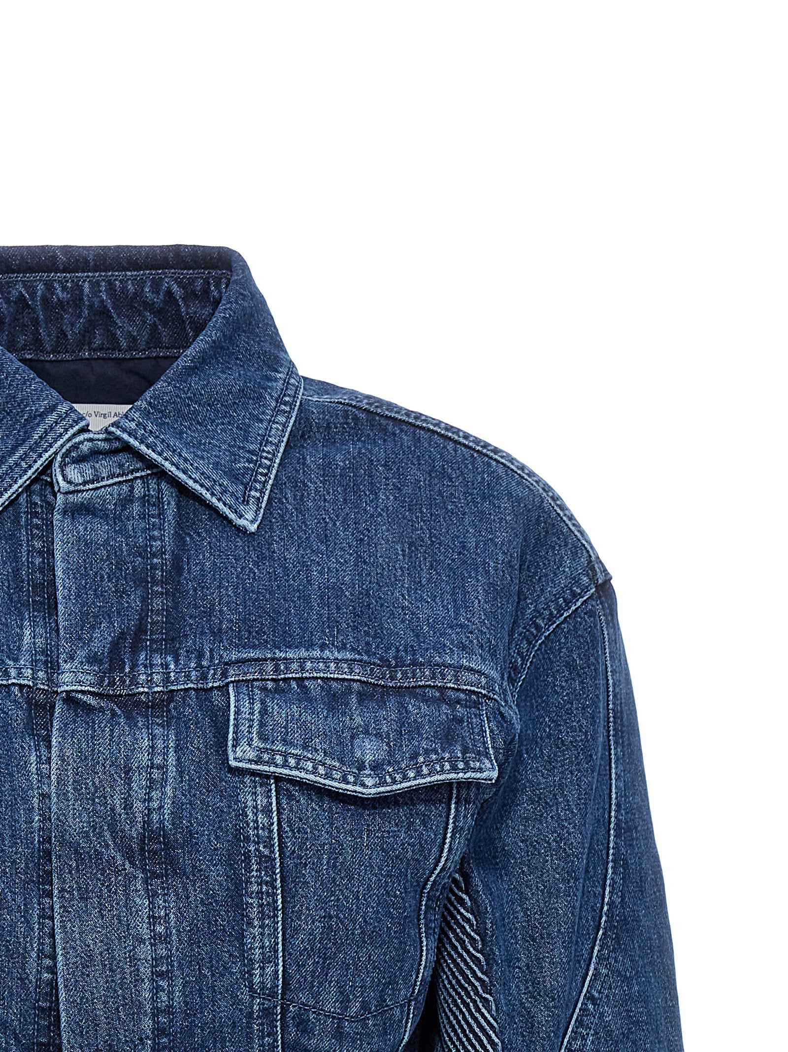 Off White Motorcycle Denim Jacket Blue