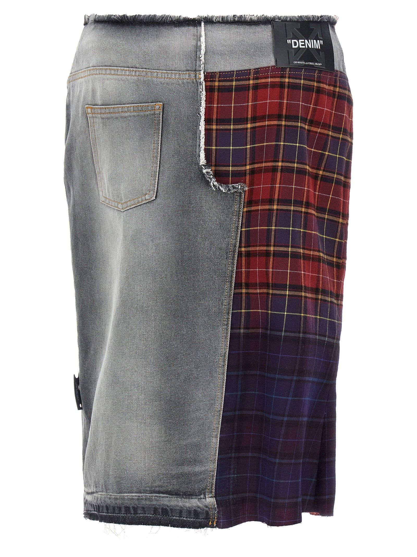 Off White Patchwork Skirt Multicolor