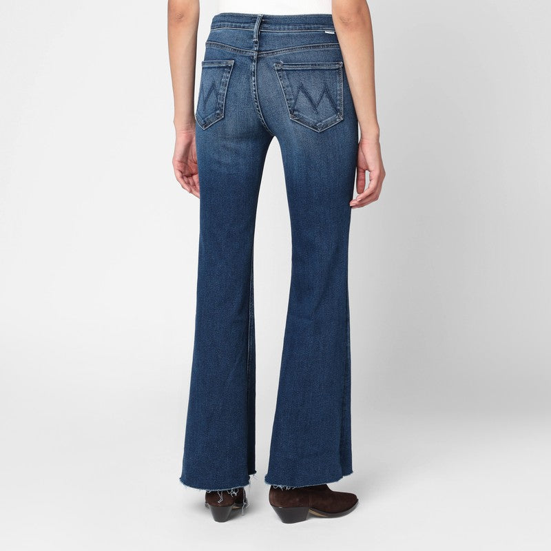 Mother Lil Doozy Fray Flared Jeans Blue