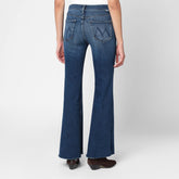 Mother Lil Doozy Fray Flared Jeans Blue