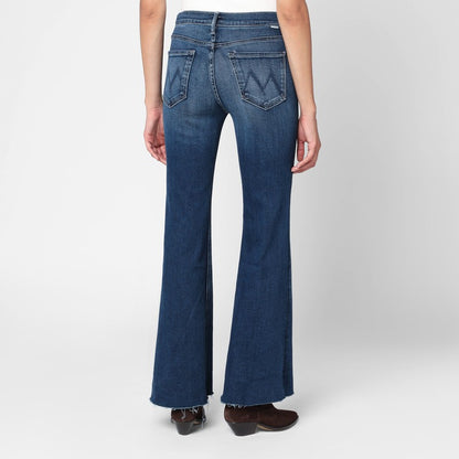 Mother Lil Doozy Fray Flared Jeans Blue