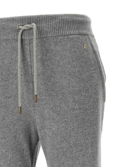 Balmain Cashmere Joggers Gray