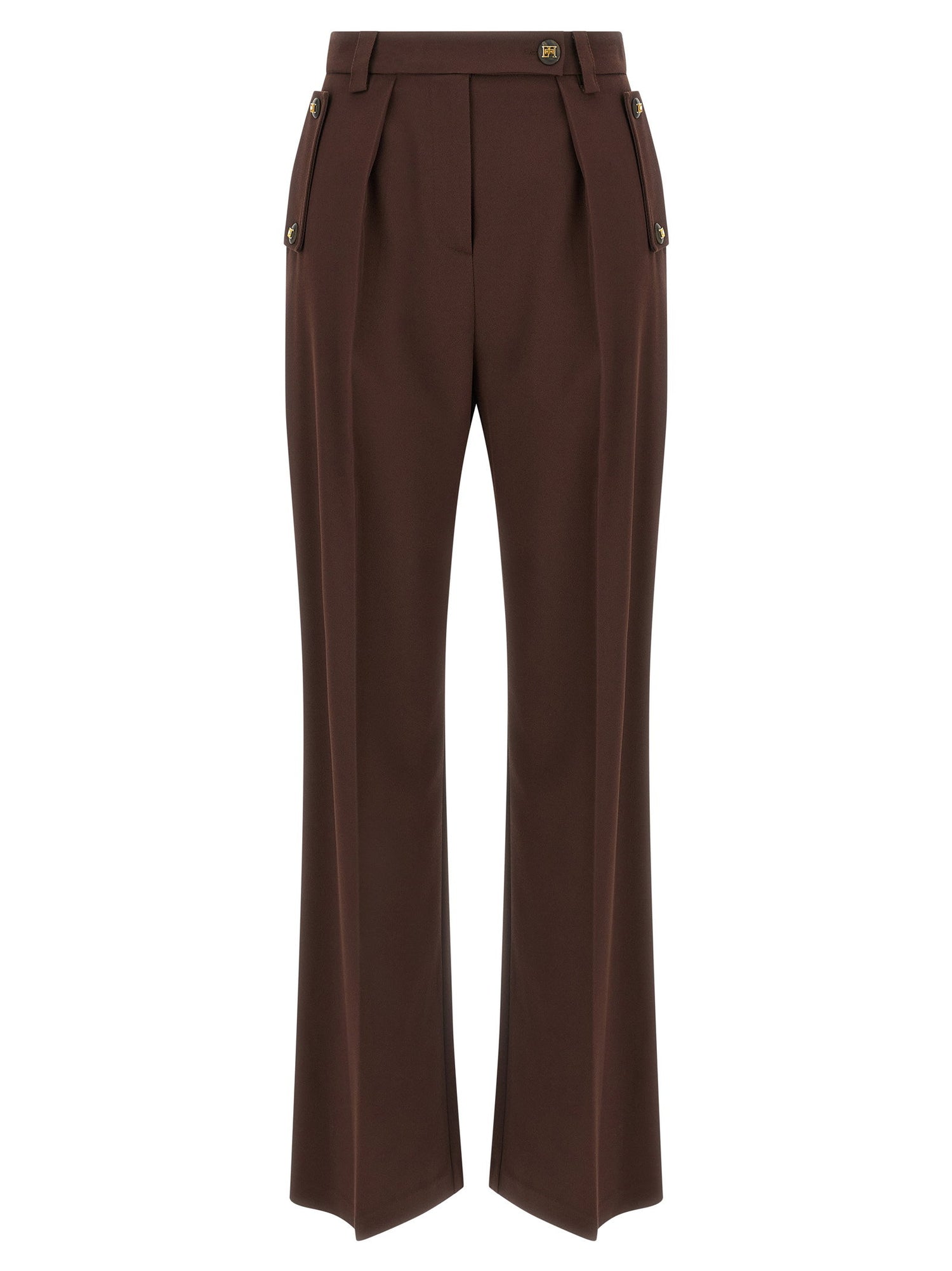 Elisabetta Franchi Palazzo Pants Brown