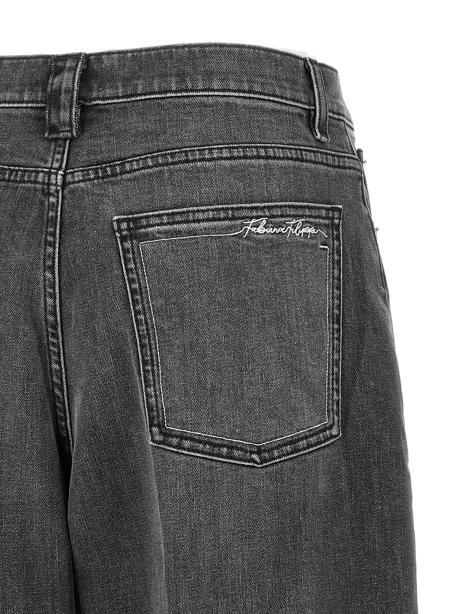 Fabiana Filippi Filo Diamante Jeans Gray