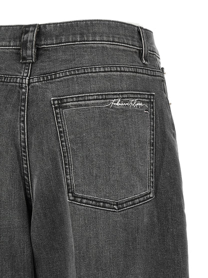 Fabiana Filippi Filo Diamante Jeans Gray