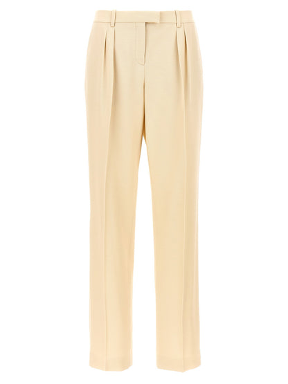 Tom Ford Pants With Front Pleats Beige