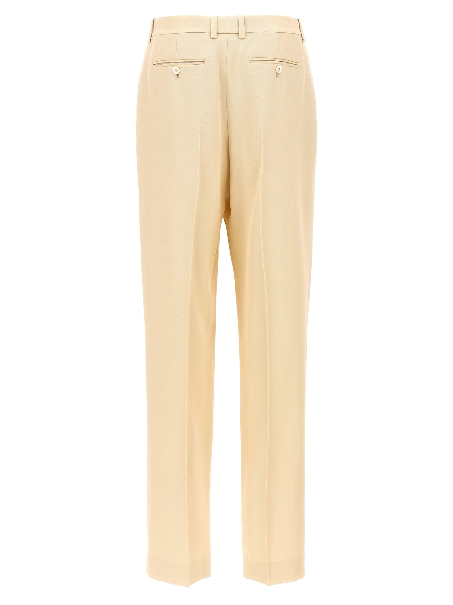 Tom Ford Pants With Front Pleats Beige