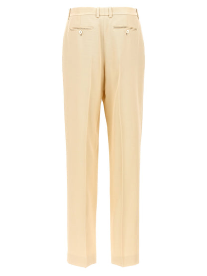 Tom Ford Pants With Front Pleats Beige
