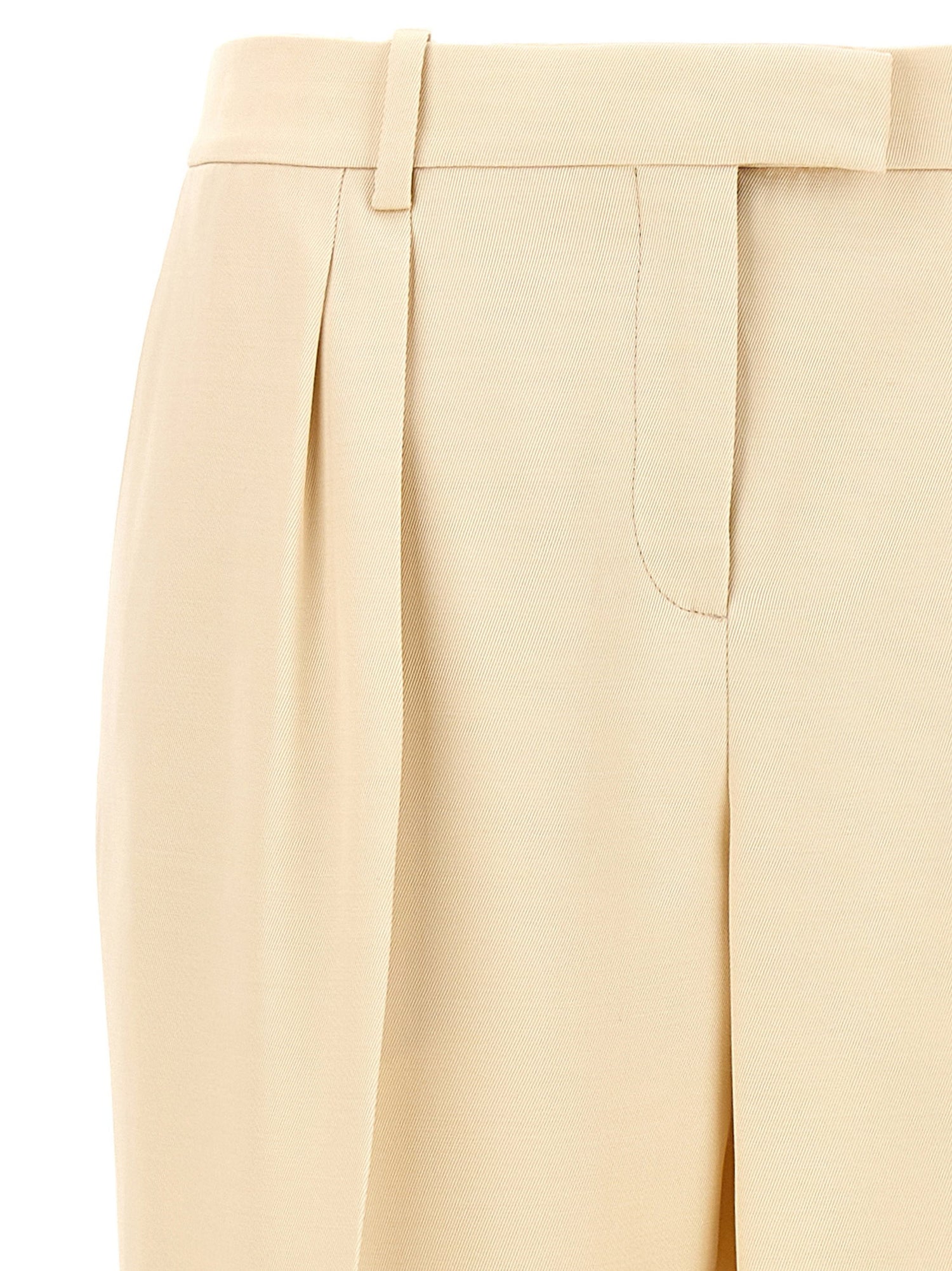 Tom Ford Pants With Front Pleats Beige