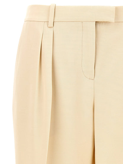 Tom Ford Pants With Front Pleats Beige