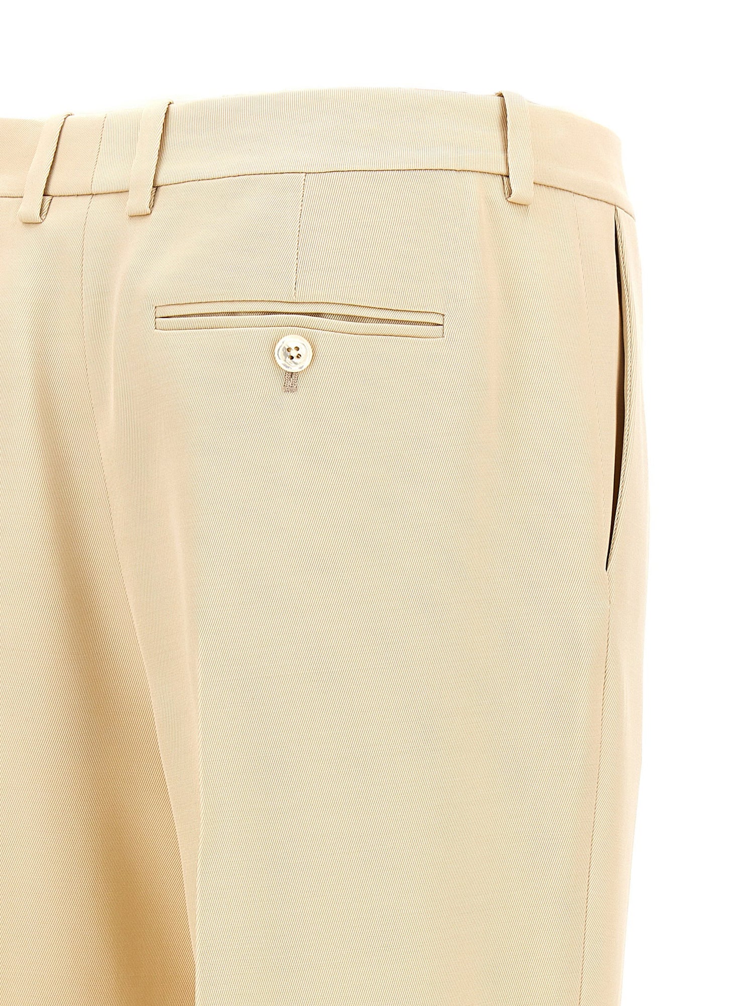 Tom Ford Pants With Front Pleats Beige