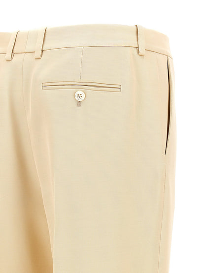 Tom Ford Pants With Front Pleats Beige