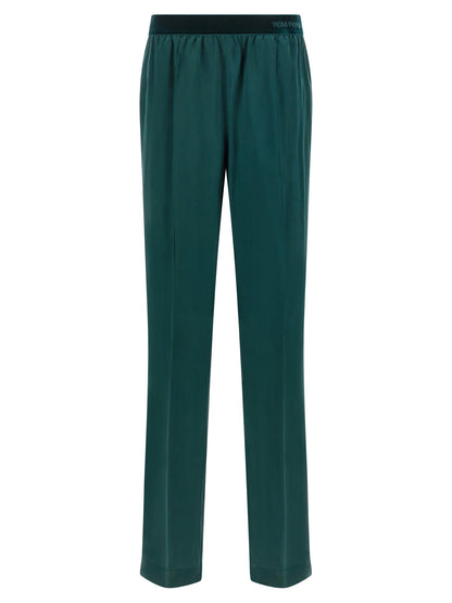 Tom Ford Silk Trousers Green
