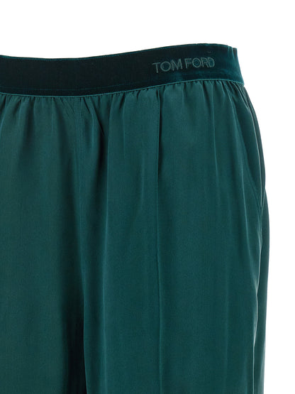 Tom Ford Silk Trousers Green
