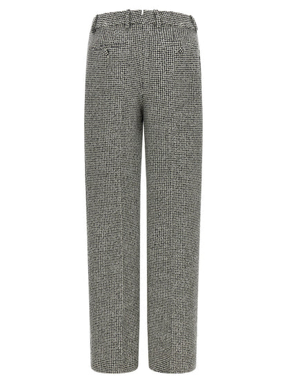 Tom Ford Houndstooth Pattern Pants White/black