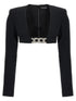 David Koma Top 3d Crystsal Chain And Square Neck Black
