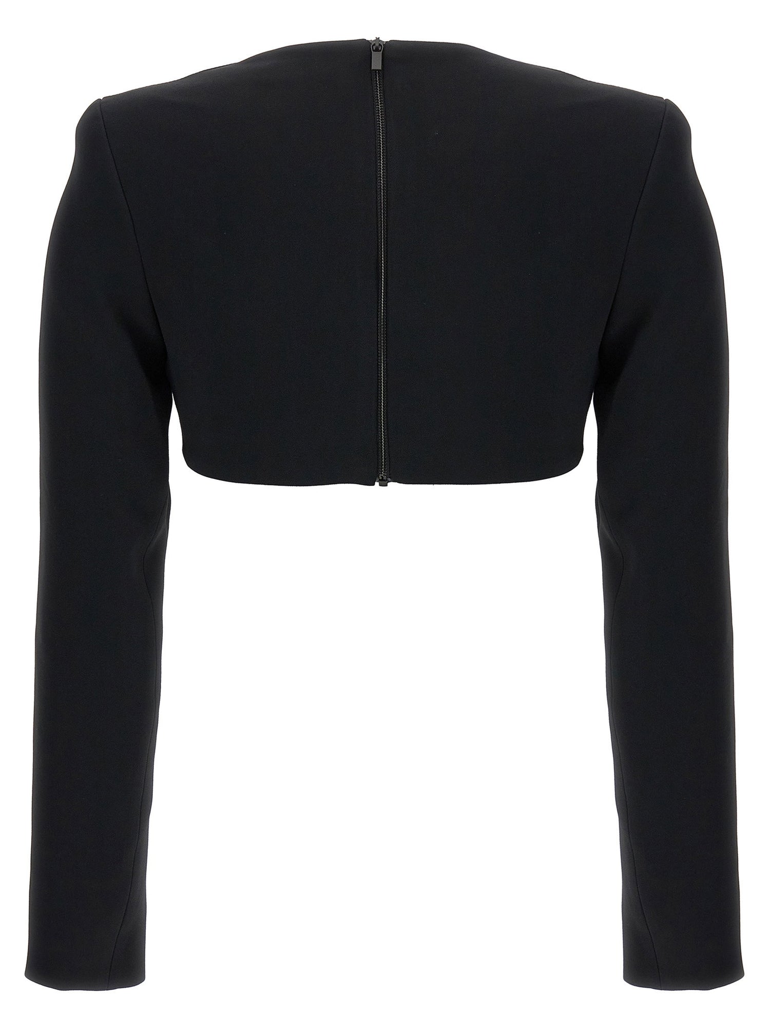 David Koma Top 3d Crystsal Chain And Square Neck Black