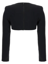 David Koma Top 3d Crystsal Chain And Square Neck Black