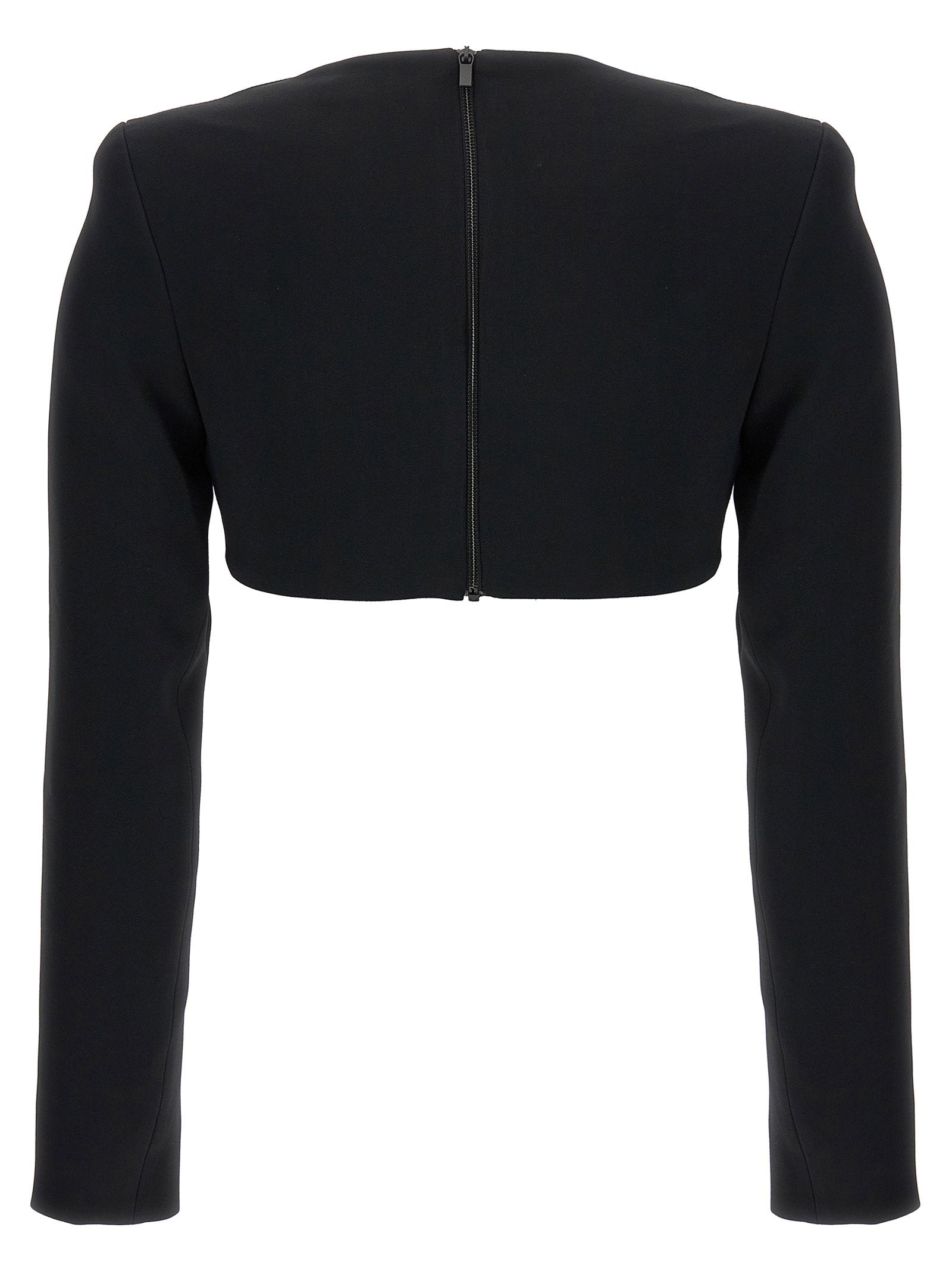 David Koma Top 3d Crystsal Chain And Square Neck Black