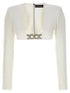 David Koma Top 3d Crystsal Chain And Square Neck White