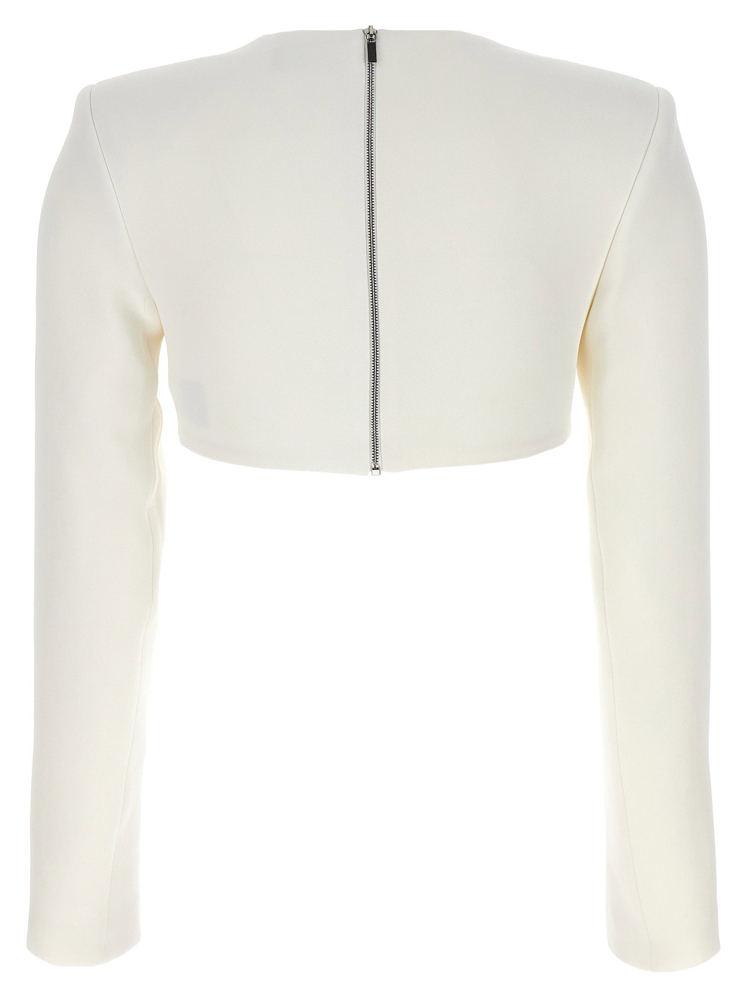 David Koma Top 3d Crystsal Chain And Square Neck White