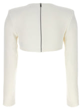 David Koma Top 3d Crystsal Chain And Square Neck White