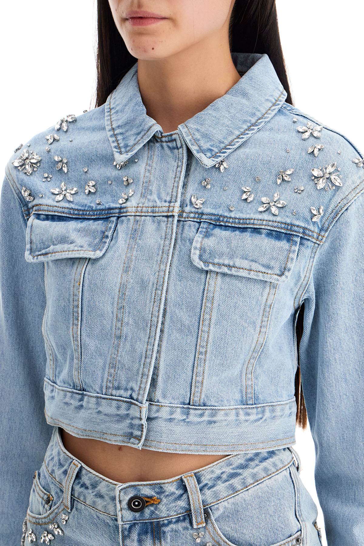 Crystal Embellished Denim Jacket