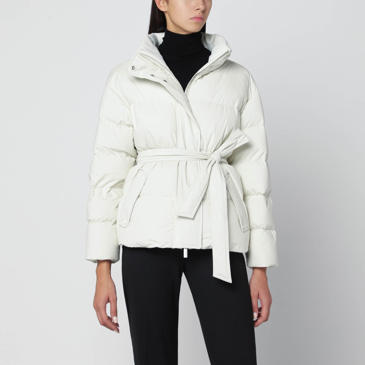 HERNO Laminar 2L Gore-Tex Belted Down Jacket in Ivory White