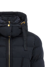 Elisabetta Franchi Belted Down Jacket With Logo Buckle Black  